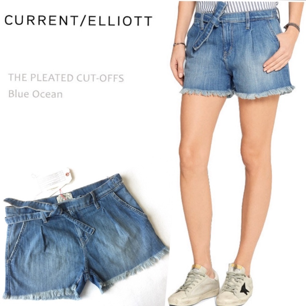 Current / Elliott The Pleated Cut-Off Jean Shorts